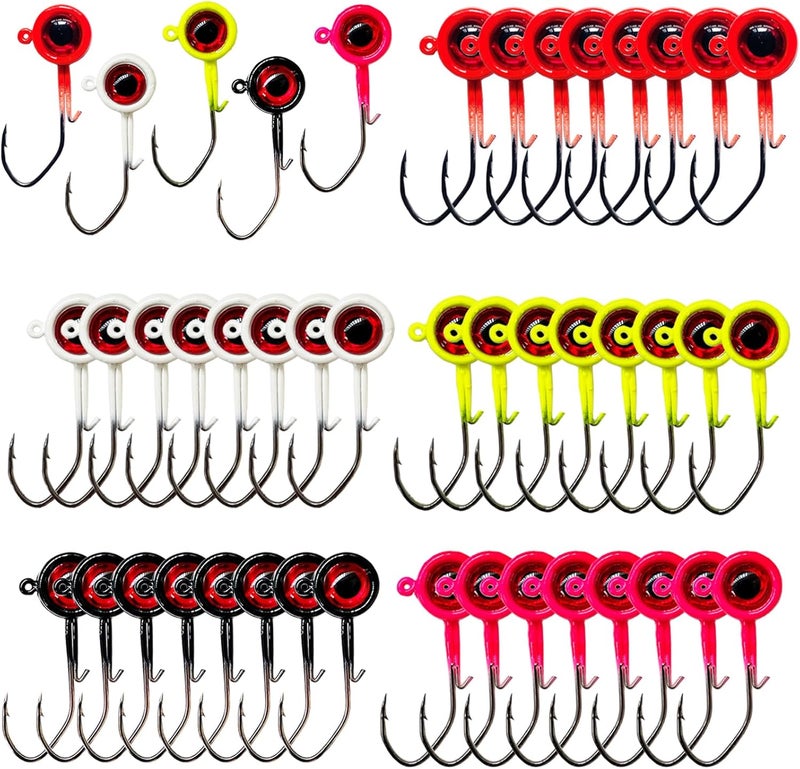 Bombite 40pack Crappie Jig Heads,Crappie Jigs Fishing Jig Heads Hook Lure Fishing Jigs Heads for Bass Fishing 1/32oz 1/16oz 1/8oz - Image 1